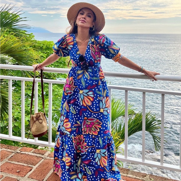 Tabitha Brown for Target Mixed Floral/Polka Dot Print Puff Sleeve Dress - Picture 2 of 14